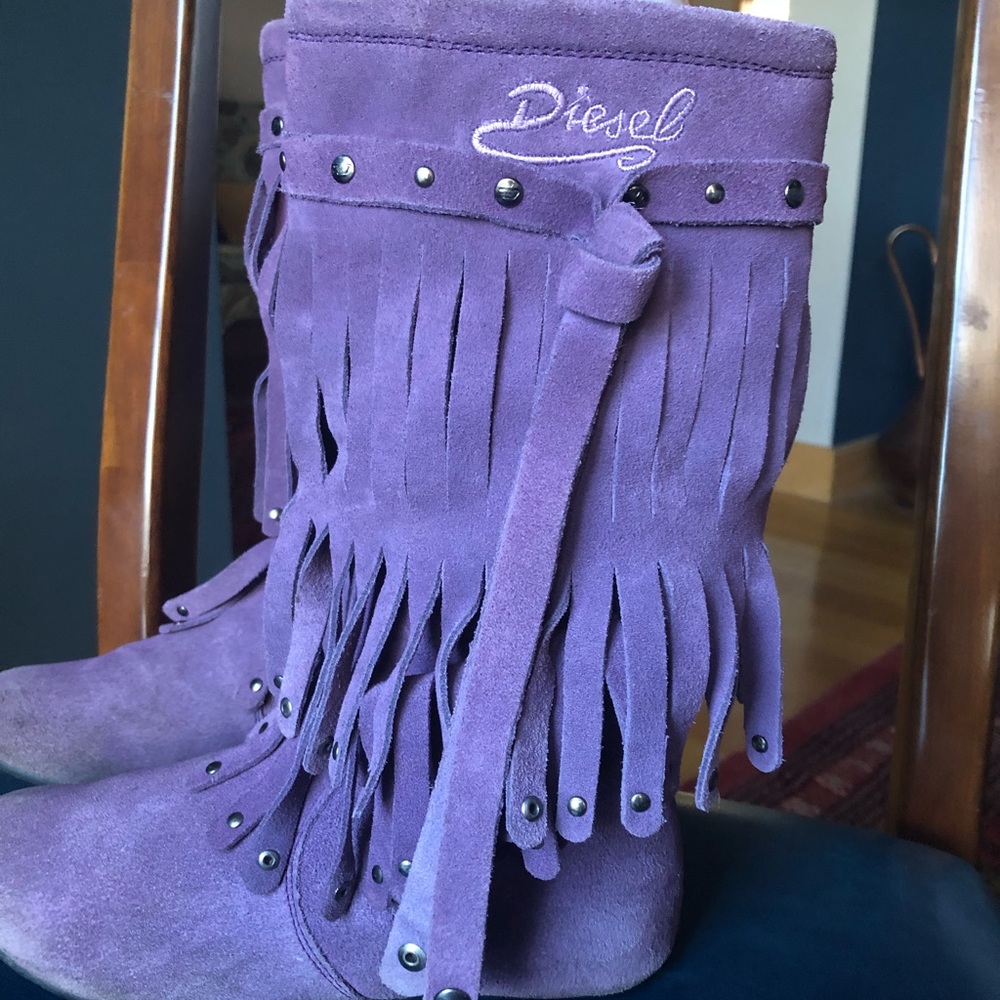 Diesel Purple Suede Boots- Youth Size 2